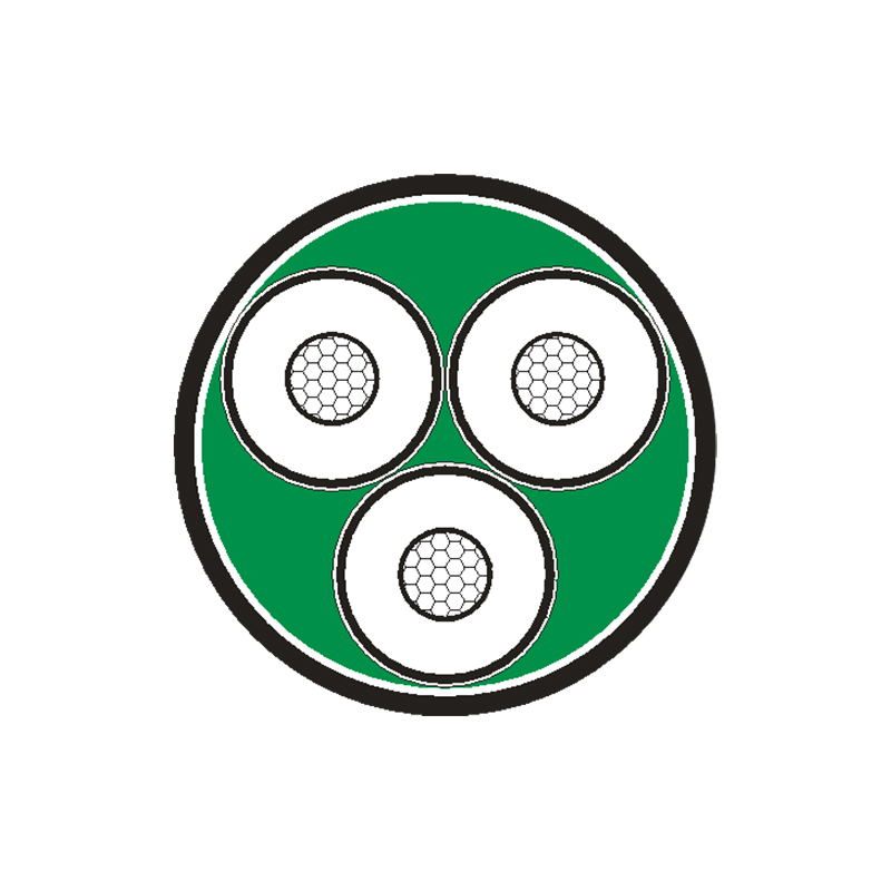 XLPE izolovaný napájací kábel pre menovité napätie 3,6/6kV -26/35kV